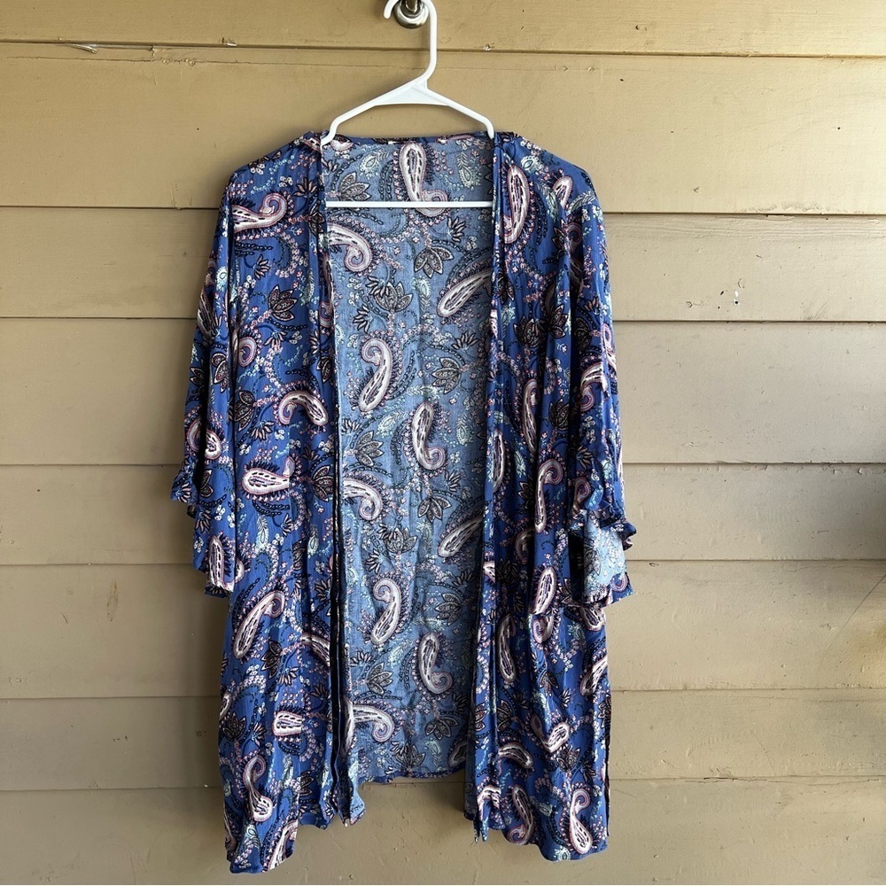 Boho Kimono - Size M - Lightweight Paisley Casual Vacation Resortwear